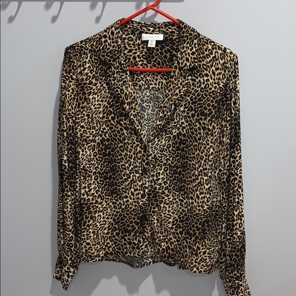 Fun Leopard Print Button-Down - Picture 2 of 2